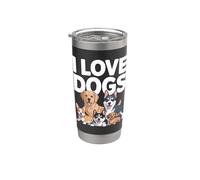 Colección canina linda I Love Dogs Vaso térmico de acero inoxidable de doble pared