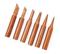 Colección completa de puntas de hierro de soldadura de cobre, 6 formas para satisfacer todas tus necesidades de soldadura, perfecto para aficionados y profesionales