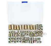 Colección completa de tuercas métricas para montaje de muebles, fácil organización en caja de almacenamiento, 130 unidades