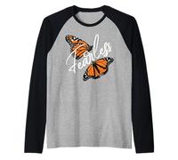 Colección Creativa de Mariposa Hermosa sin Miedo Camiseta Manga Raglan