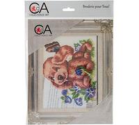 Colección D'Art - Kit de Tapiz con Mariposa, 100% algodón, Multicolor, 20 x 25 x 0,1 cm