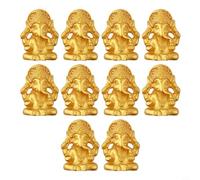 Colección de 10 estatuas de elefante Ganesha que mejoran la atmósfera del hogar y del templo con espiritual