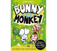 Colección de 5 libros de Bunny vs Monkey creada por Jamie Smart (Bunny vs Monkey, el aye-aye supersónico, la invasión humana, el ascenso del tejón maníaco y Bunny vs Monkey y la Liga de la Perdición)