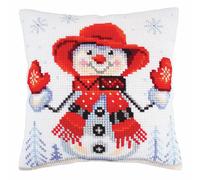 Colección de arte |Cross Stitch Cojín: Tendencia Season Muñeco de nieve |cd5250