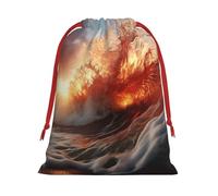 Colección de bolsas de regalo con cordón con estampado de atardecer, para cumpleaños, Navidad, vacaciones, regalos de fiesta