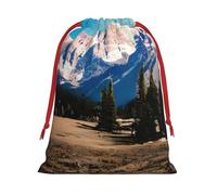 Colección de bolsas de regalo con cordón con estampado de las Montañas Rocosas, para cumpleaños, Navidad, vacaciones, regalos, recuerdos de fiesta