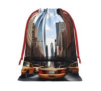 Colección de bolsas de regalo con cordón de impresión de Nueva York, bolsas de regalo de cumpleaños, Navidad, regalos de fiesta