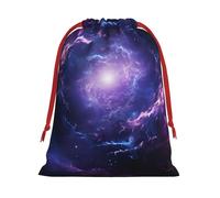 Colección de bolsas de regalo con cordón y estampado de galaxia morada, bolsas de regalo de cumpleaños, Navidad, regalos de fiesta
