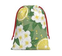 Colección de bolsas de regalo con cordón y estampado de limón fresco, bolsas de regalo de cumpleaños, Navidad, regalos de fiesta
