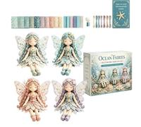 Colección de bricolaje Fairy Patchworks, kit de costura de patchworks de fairy de flores para niñas, hacer 4 piezas de fairies de flores aladas, proyecto de tela DIY Craft Set para principiantes