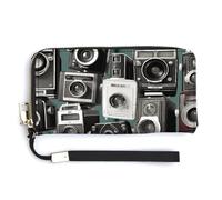 Colección de cámara retro de gran capacidad, 1 bolso largo impreso, diseño interno de múltiples compartimentos, satisface tus diversas necesidades de viaje