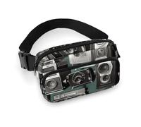 Colección de cámara retro de sarga de gran capacidad, 1 riñonera impresa, un artículo imprescindible para viajes con manos libres, Colección Retro Cool Camera 1, 20x13cm