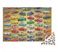 Colección de Camiones Antiguos, Rompecabezas de 1000 Piezas, Coloridos Autos clásicos, cuadrícula para Juegos educativos para Adultos, decoración del hogar, Regalos de cumpleaños, 70x50cm