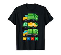 Colección de Camiones de Basura Reciclaje Vehículo Ilustración Arte Camiseta