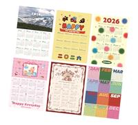 Colección de carteles de calendario 2026, tamaño de 6 piezas, con perchas para decoración del hogar y planificación diaria, carteles de calendario de pared modernos que se desvanecen