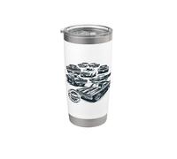 Colección de coches clásicos Vintage Muscle Cars Vaso térmico de acero inoxidable de doble pared