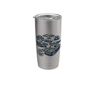 Colección de coches clásicos Vintage Muscle Cars Vaso térmico de acero inoxidable de doble pared