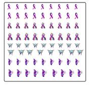 Colección de concienciación sobre el cáncer de tiroides (calcomanías para uñas sobre el cáncer de tiroides)
