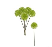 Colección de crisantemo de seda para mejorar el ambiente del hogar y la boda, 7 flores artificiales (verde y blanco)