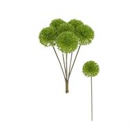 Colección de crisantemo de seda para mejorar el ambiente del hogar y la boda, 7 flores artificiales (verde)
