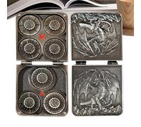 Colección de Dados de Metal: Juguetes de Cosplay Premium con Estuche magnética, Seguro para niños | Set de Dados de Pocket Dragons, Juego Educativo Seguro para bebés, Regalo de Regalo para Padres,