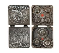 Colección de dados pesados, dados de mesa para jugar, piezas de metal premium receptivas con estuche magnética protectora y acabado elegante, para la oficina en casa, fin de semana de fin de semana, ¡