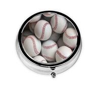 Colección de decoración de pelotas de béisbol, pastillero, pastillero cuadrado para bolsillo o monedero, pastillero pequeño, organizador de pastillas de viaje