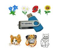 Colección de diseños de bordado PES en USB, compatible con máquinas de bordado Brother