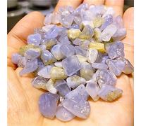 Colección De Energía De Grava De Cristal Pulido Con Piedras Caídas De Calcedonia Azul Claro Como Regalo,6-8 Mm,100 Gramos