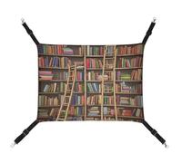 Colección de estantes de libros divertidos de verano y escalera impresa hamaca para mascotas para colgar en jaula, hamaca para mascotas con ganchos de metal para cobayas, hámsters, jerbos, gatitos