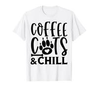 Colección de Estilo de Vida Coffee Cats & Chill Cat Lovers Camiseta