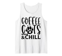 Colección de Estilo de Vida Coffee Cats & Chill Cat Lovers Camiseta sin Mangas
