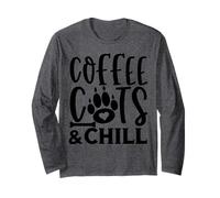 Colección de Estilo de Vida Coffee Cats & Chill Cat Lovers Manga Larga