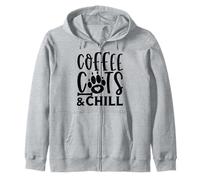 Colección de Estilo de Vida Coffee Cats & Chill Cat Lovers Sudadera con Capucha