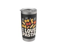 Colección de fideos divertidos I Love Pasta Vaso térmico de acero inoxidable de doble pared