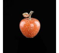 Colección De Figuritas Artificiales De Pisapapeles De Manzana De Cristal Esmaltado Hecho A Mano, Decoración De Recuerdo Para El Hogar Y La Oficina, Decoración De Navidad,Naranja,80 Mm