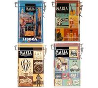 Colección de Galletas Artesanales Maria Confeitaria - Set de 4 Latas Vintage Lisboa, Portugalia, Viagem y caramelo salado - Galletas crujientes tradicionales 4 x 150 g