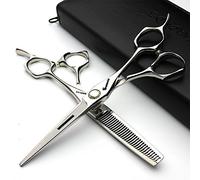Colección de herramientas profesionales de estilismo de peluqueros en el estudio de peluquería 440c de Japón moda 6 'tijeras de corte de pelo y tijeras eficientes(6 pulgadas y 2 piezas-C)
