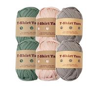Colección de hilo de camiseta DIY - 6 rollos de tiras de tela hechas a mano para cesta