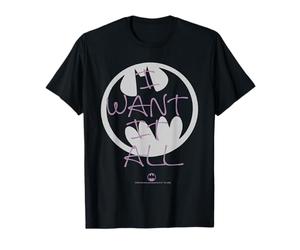 Colección de Iconos de Fan Clips de Batman DC con la Letra I Want It All Camiseta