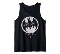 Colección de Iconos de Fan Clips de Batman DC con la Letra I Want It All Camiseta sin Mangas