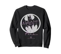 Colección de Iconos de Fan Clips de Batman DC con la Letra I Want It All Sudadera