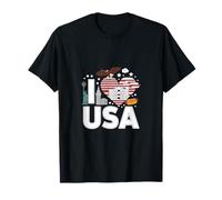 Colección de iconos patrióticos I Love USA Camiseta