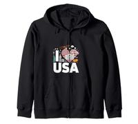 Colección de iconos patrióticos I Love USA Sudadera con Capucha