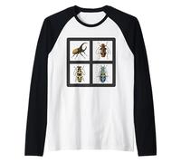 Colección de Ilustraciones de escarabajos Hermosos escarabajos Camiseta Manga Raglan