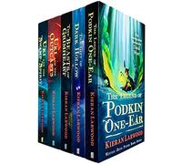 Colección de libros 1 a 5 de la serie The Five Realms de Kieran Larwood (La leyenda de Podkin One-Ear, Gift of Dark Hollow, Beasts of Grimheart, Uki and the Outcasts y Uki and the Swamp Spirit)