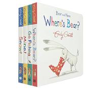 Colección de libros de la serie 4 de Bear and Hare, de Emily Gravett (Oso y liebre: ¡Mío!, Oso y liebre: ¿Dónde está el oso?, Oso y liebre: Ve a pescar y Oso y liebre: ¡Nieve!)