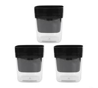 Colección de macetas de riego automático, juego de 3 piezas con depósitos transparentes para rastrear fácilmente las necesidades de hidratación de tus plantas favoritas (negro)