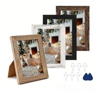 Colección de marcos de fotos MDF de tamaño estándar compatibles para impresiones de 4 x 6 y 5 x 7 pulgadas, decoración residencial (juego de cuatro colores de 4 x 6)
