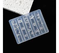 Colección de moldes de joyería de lujo para uñas, 13 diseños, silicona transparente para decoraciones elegantes de uñas, moldes para esculpir